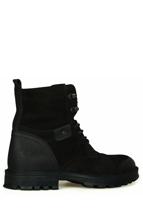 Black Leather Men's Boots