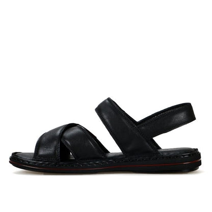 Real Leather Black Men's Sandal.