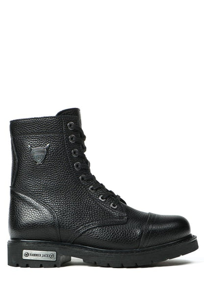Genuine Leather Black Floater Men's Boots