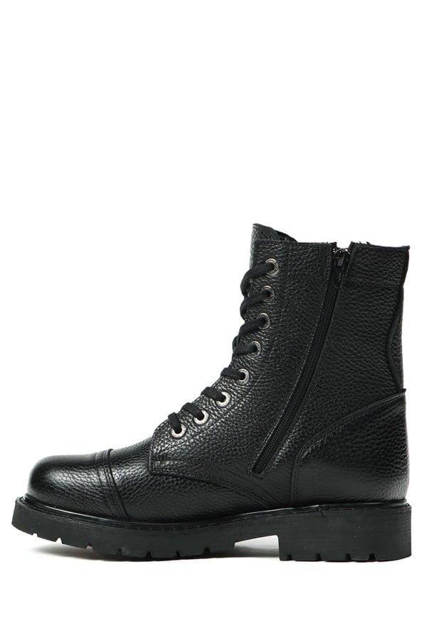 Genuine Leather Black Floater Men's Boots