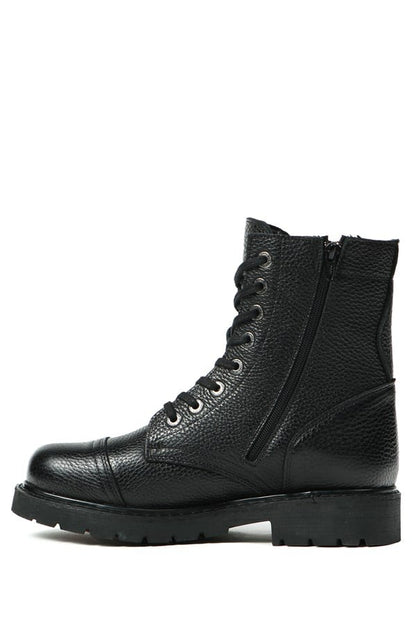 Genuine Leather Black Floater Men's Boots