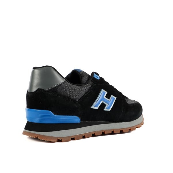Peruvian Leather Black Foam Camouflage Men's Athletic Shoes