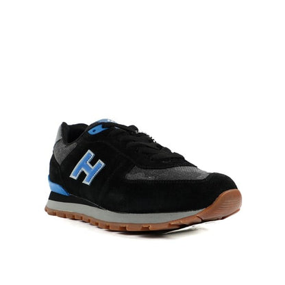 Peruvian Leather Black Foam Camouflage Men's Athletic Shoes