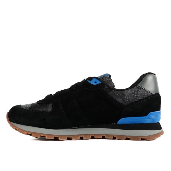 Peruvian Leather Black Foam Camouflage Men's Athletic Shoes