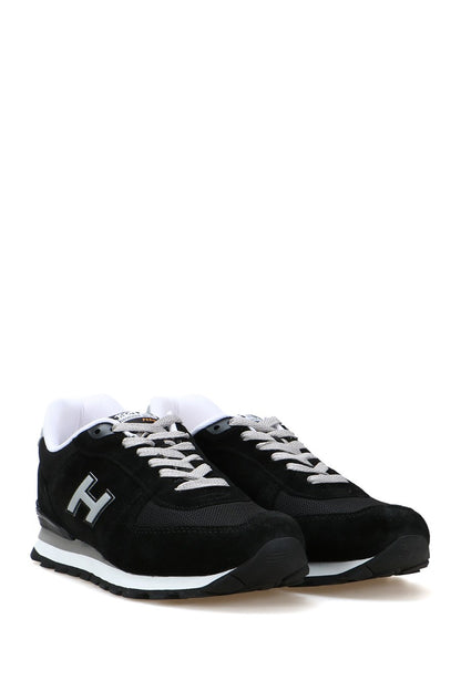 Peruvian Leather Black And Grey Men's Sports Shoes