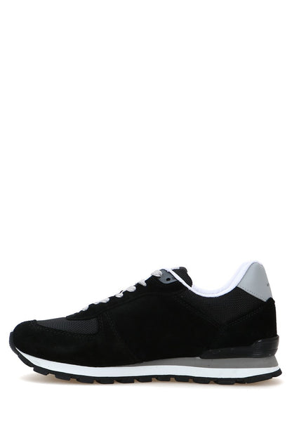 Peruvian Leather Black And Grey Men's Sports Shoes