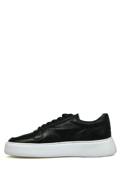 Real Leather Black Women's Casual Shoes