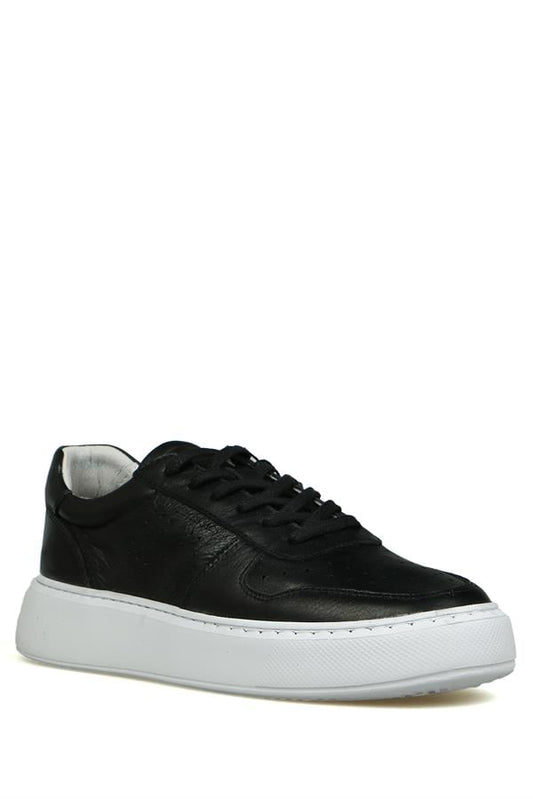 Real Leather Black Women's Casual Shoes