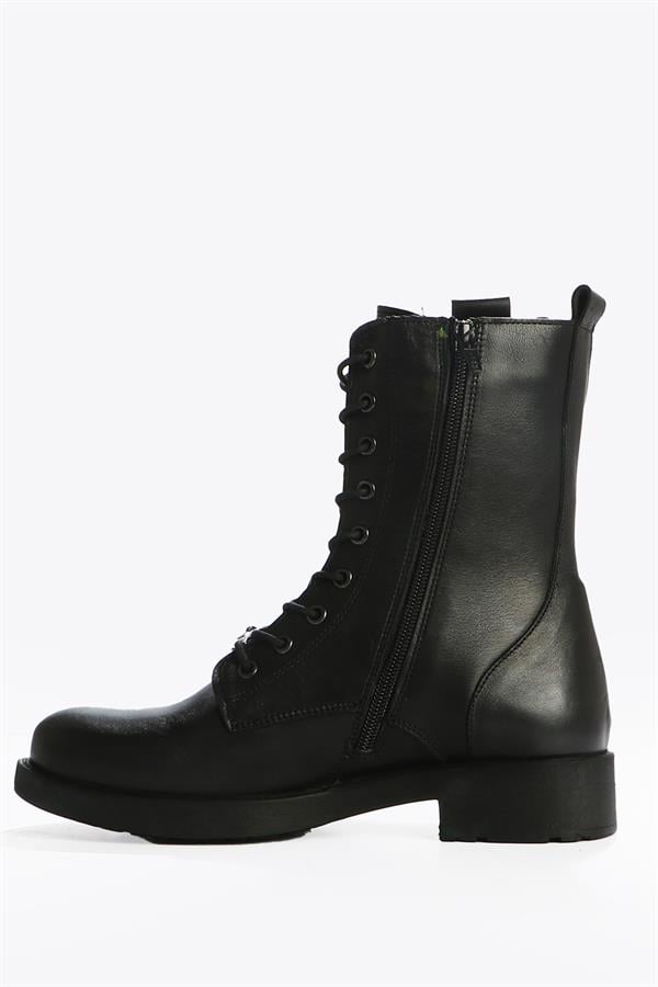 Della's Real Leather Black Women's Boots