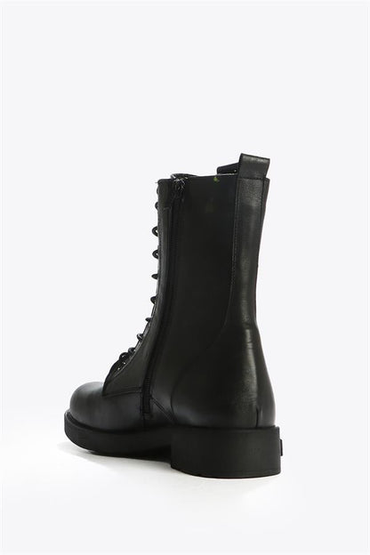 Della's Real Leather Black Women's Boots