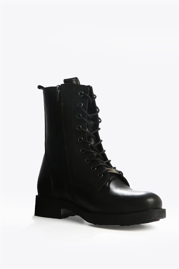 Della's Real Leather Black Women's Boots