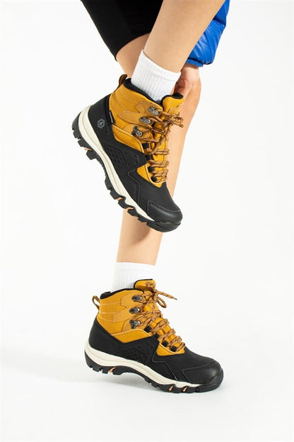 Waterproof Black Yellow Outdoor Women's Boots