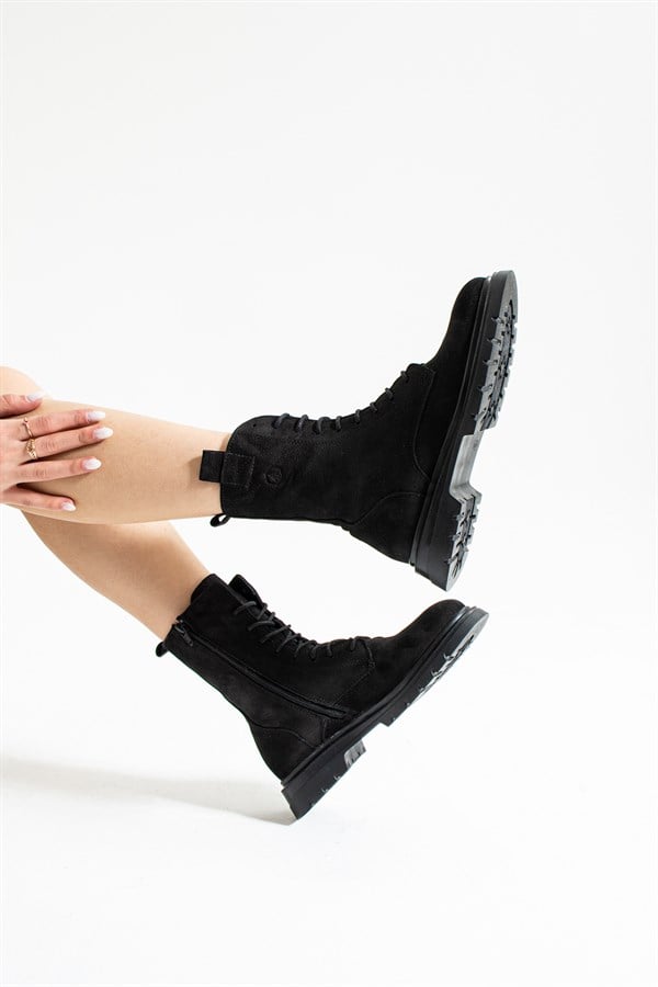Real Leather Black Women's Boots
