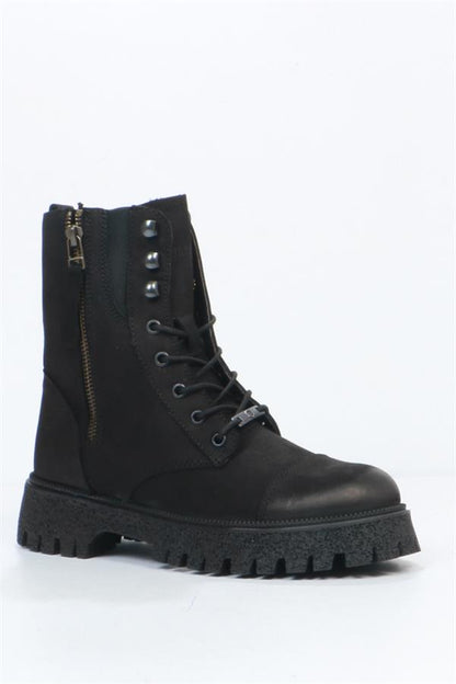 Geillis Genuine Leather Black Outdoor Women's Boots