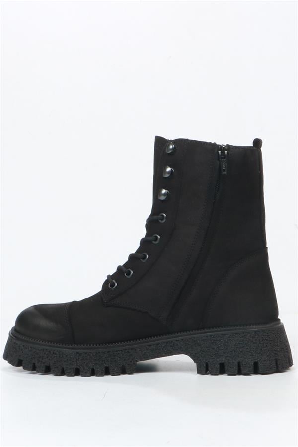 Geillis Genuine Leather Black Outdoor Women's Boots
