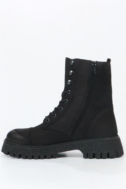 Geillis Genuine Leather Black Outdoor Women's Boots