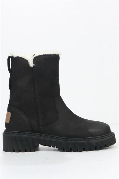 Pilus Genuine Leather Black Outdoor Female Boots