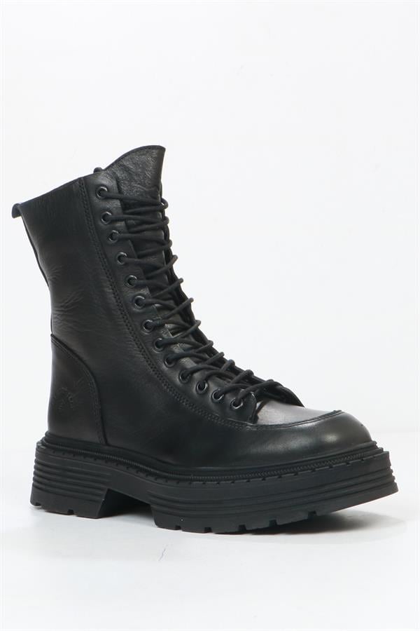 Genuine Leather Black Women's Boots