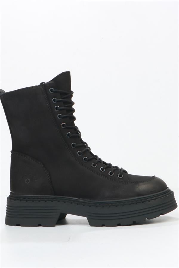 Loberia Genuine Leather Black Women's Boots