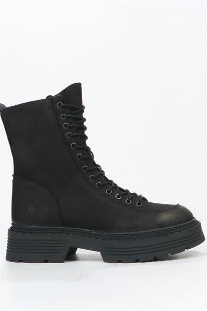 Loberia Genuine Leather Black Women's Boots