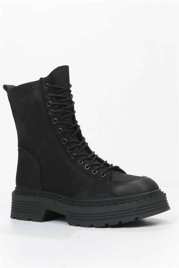 Loberia Genuine Leather Black Women's Boots
