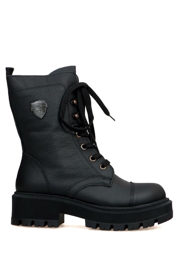 Genuine Leather Black Women's Boots