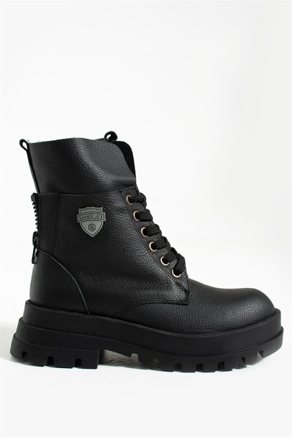 Genuine Leather Black Female Boots