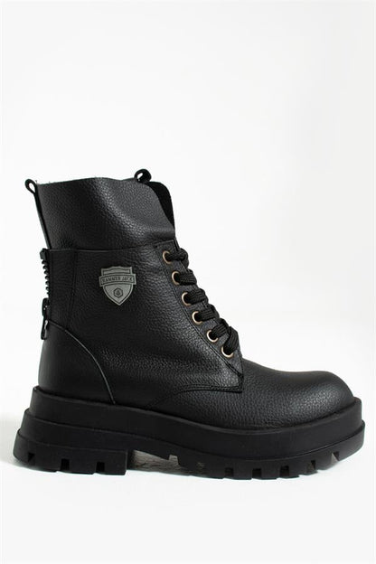 Genuine Leather Black Female Boots