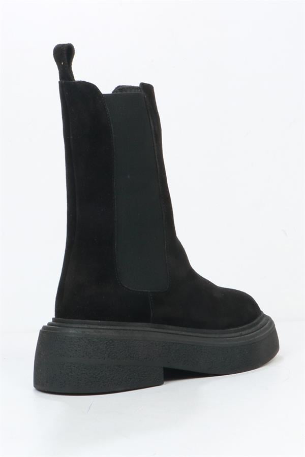 Genuine Leather Black Outdoor Women's Boots