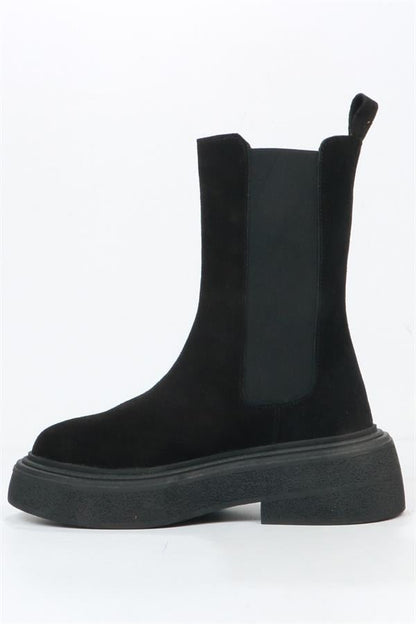 Genuine Leather Black Outdoor Women's Boots