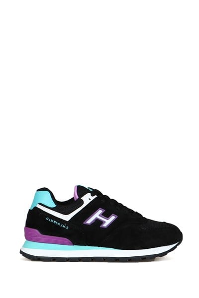 Chile Genuine Leather Black And Purple Women's Sports Shoes