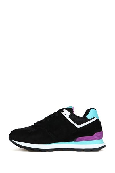 Chile Genuine Leather Black And Purple Women's Sports Shoes