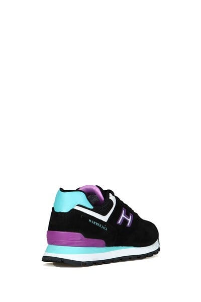 Chile Genuine Leather Black And Purple Women's Sports Shoes