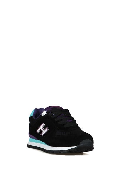 Peruvian True Leather Black And Purple Women's Shoes