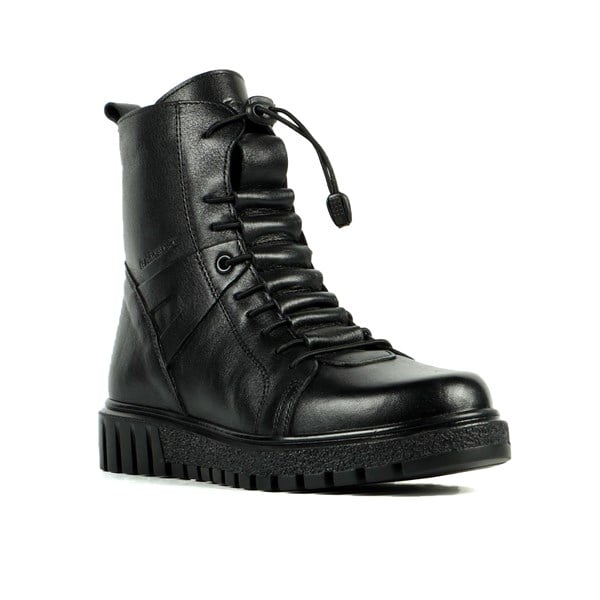 Real Leather Black Outdoor Women's Boots