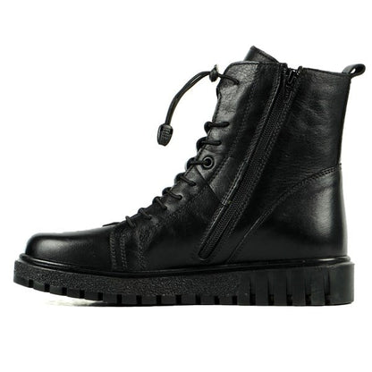 Real Leather Black Outdoor Women's Boots