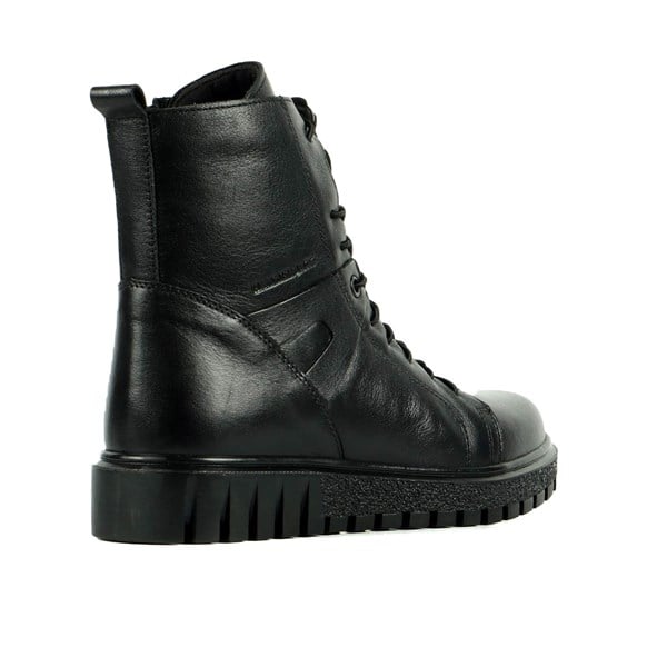 Real Leather Black Outdoor Women's Boots