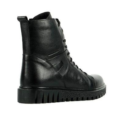 Real Leather Black Outdoor Women's Boots