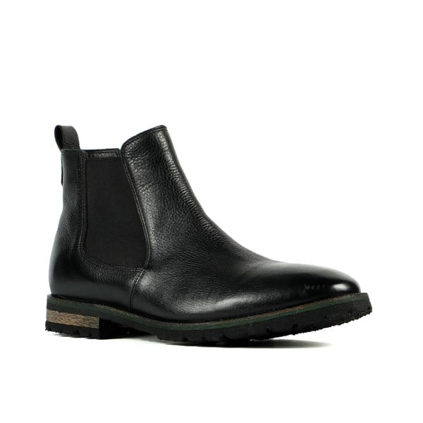 Outdoor Men's Boots Made of Real Black Leather