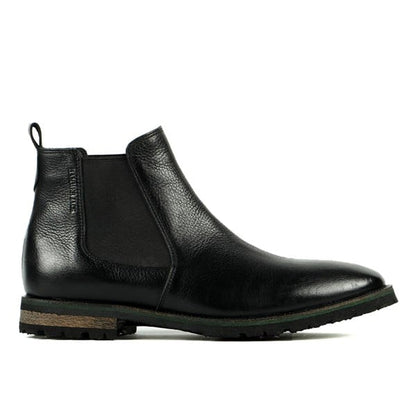 Outdoor Men's Boots Made of Real Black Leather