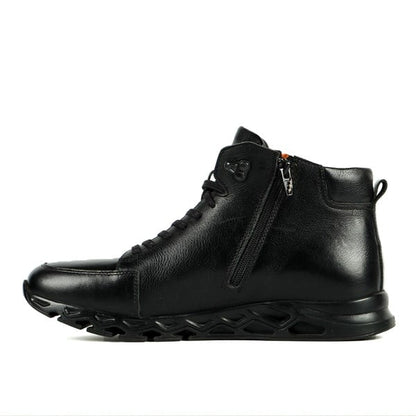 Real Leather Black Outdoor Men's Boots