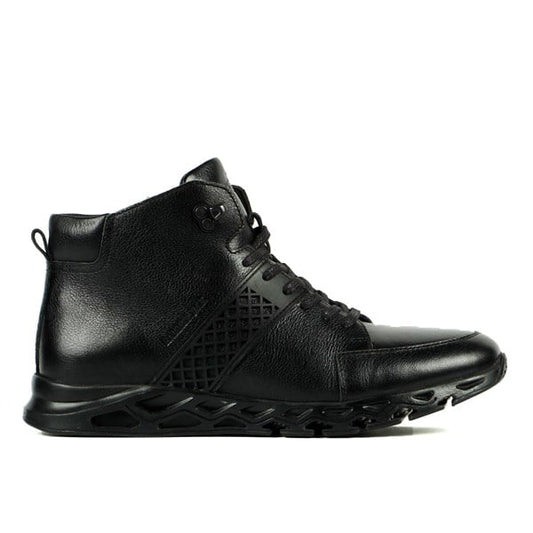 Real Leather Black Outdoor Men's Boots