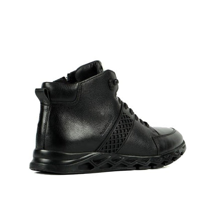 Real Leather Black Outdoor Men's Boots