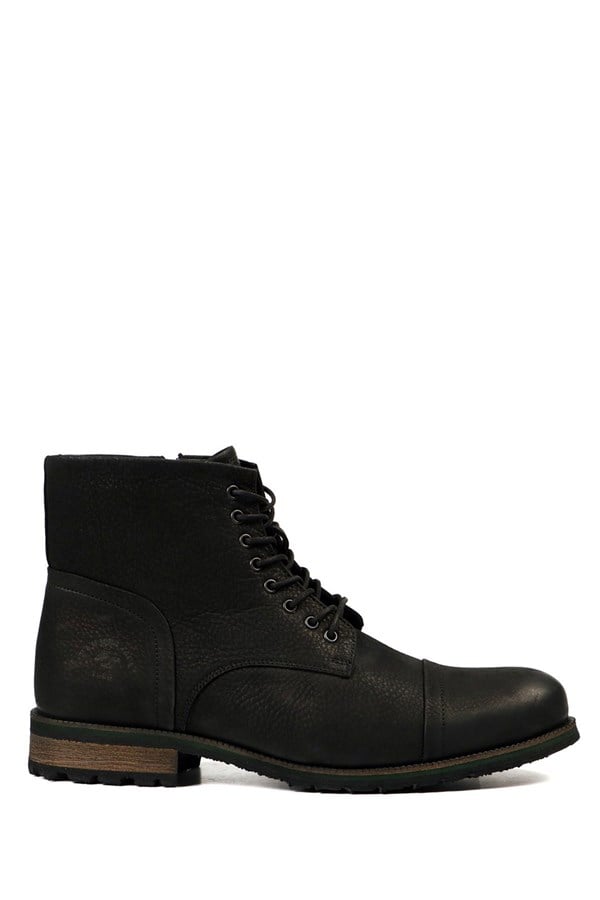 Black Male Boots Leather