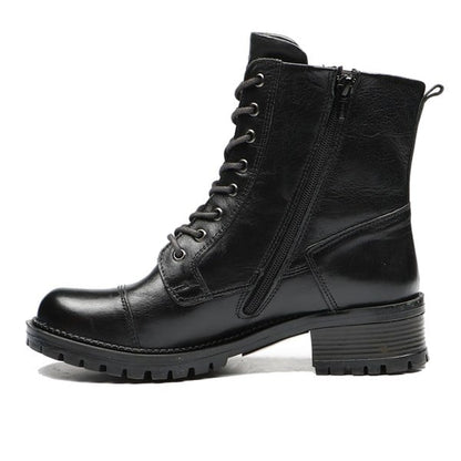 Real Leather Black Women's Boots