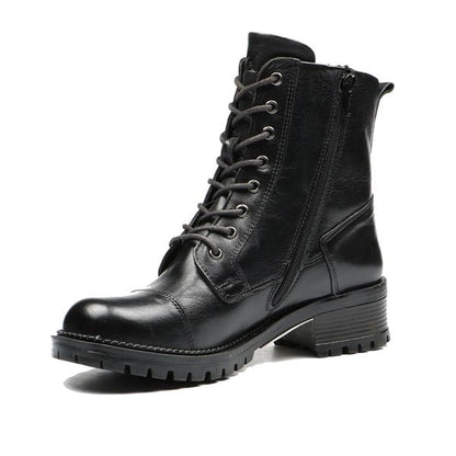 Real Leather Black Women's Boots