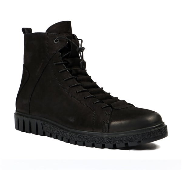 Black Genuine Leather Male Boots