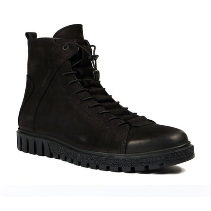 Black Genuine Leather Male Boots