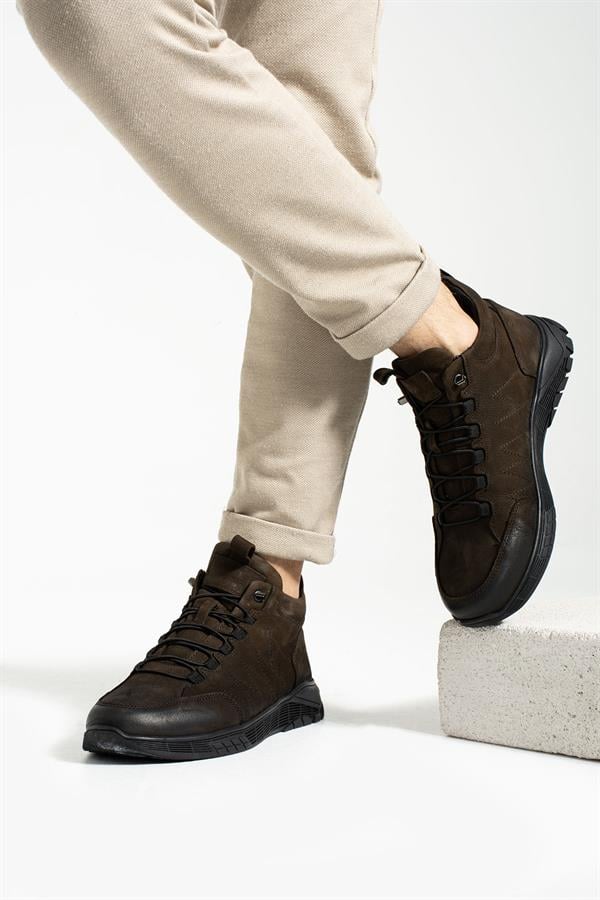 Real Leather Brown Men's Boots