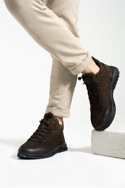 Real Leather Brown Men's Boots